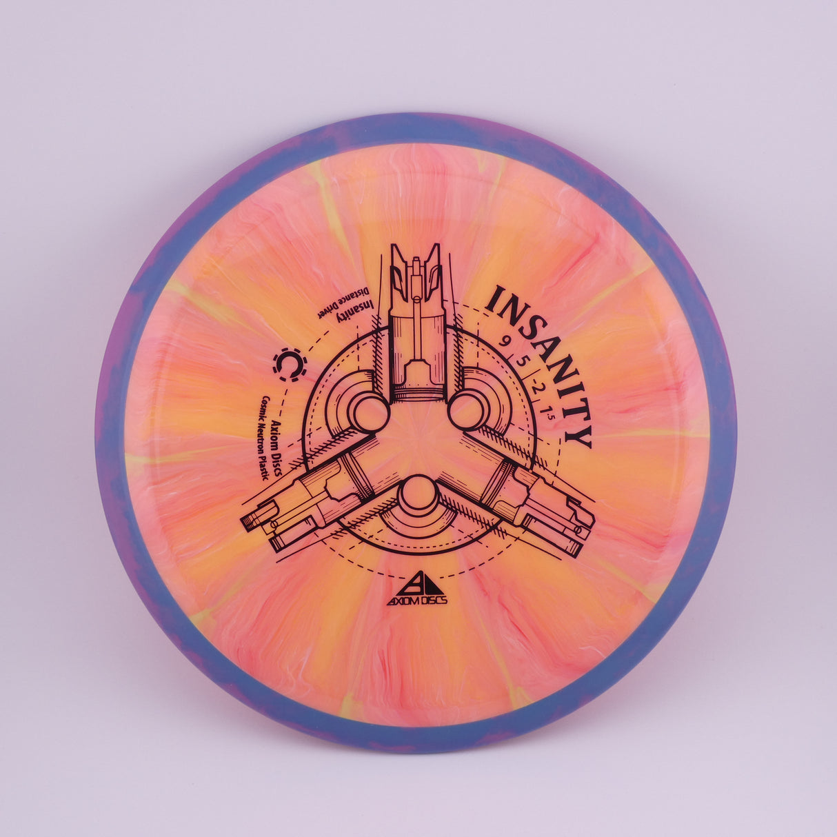 Axiom Cosmic Neutron Insanity 170-175g slightly understable control driver disc golf disc