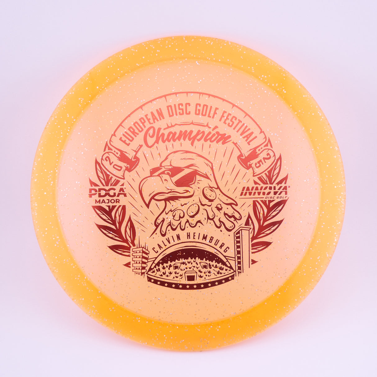 Innova Metal Flake Champion Eagle – Calvin Heimburg (Commemorative) slightly overstable fairway driver disc golf disc
