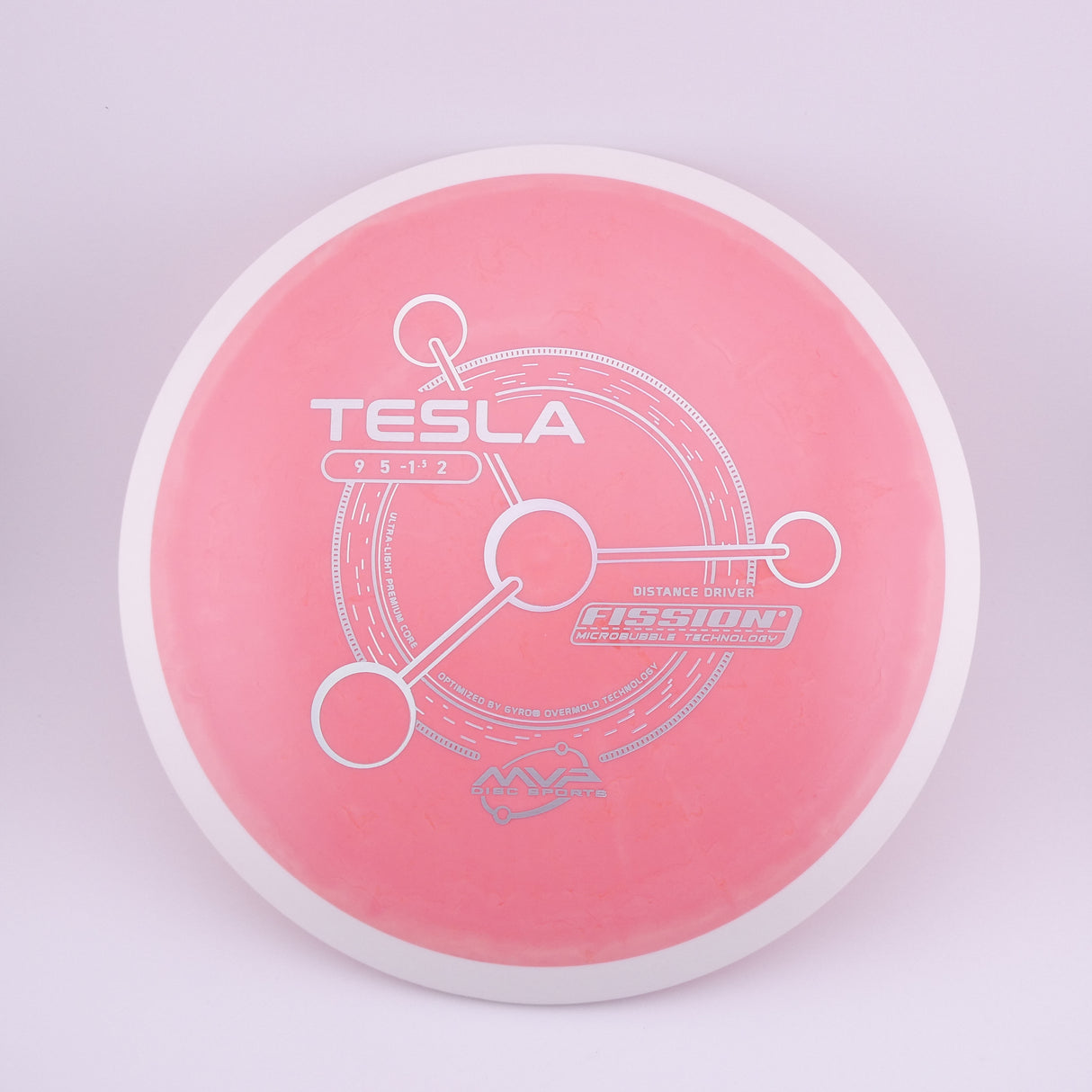 MVP Fission Tesla 140-144g slightly overstable distance driver disc golf disc