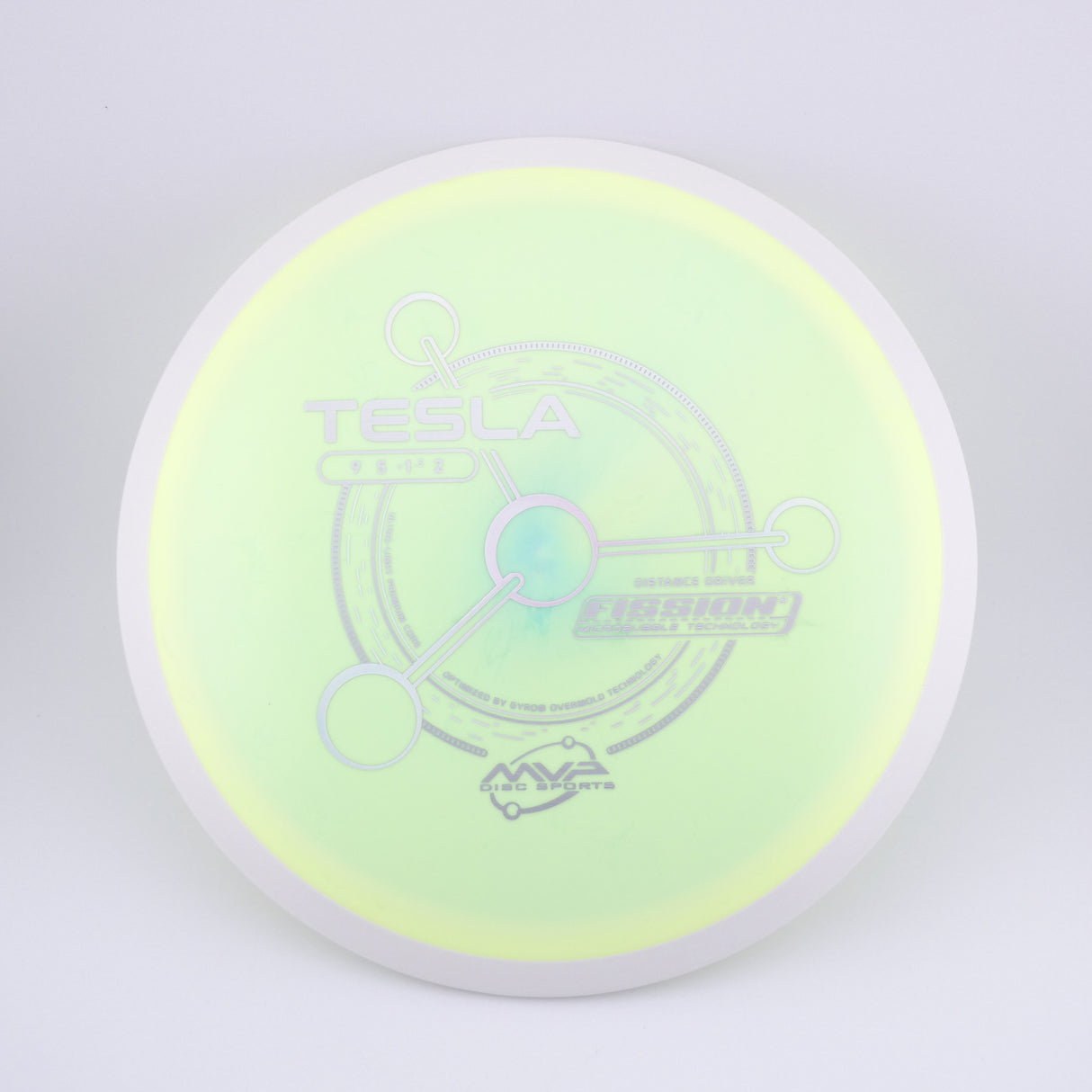 MVP Fission Tesla 140-144g slightly overstable distance driver disc golf disc