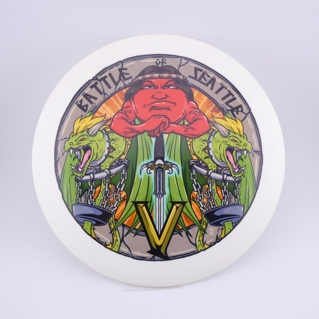 Dynamic Discs Fuzion Defender – Battle of Seattle Stamp (Top Tier Vault) - Distance Driver