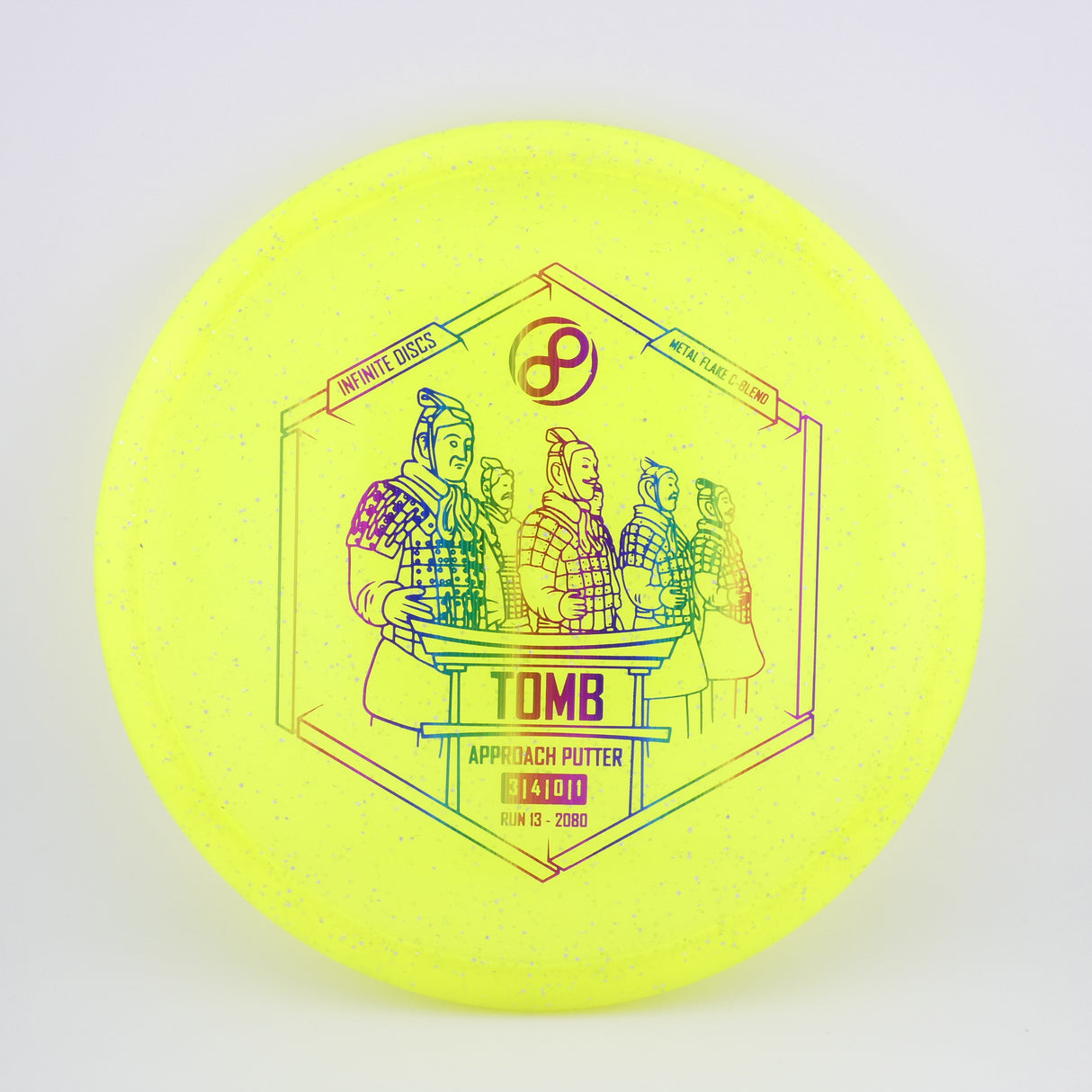 Infinite Metal Flake C-Blend Tomb 173-176g (Yellow) stable putt & approach disc disc golf disc