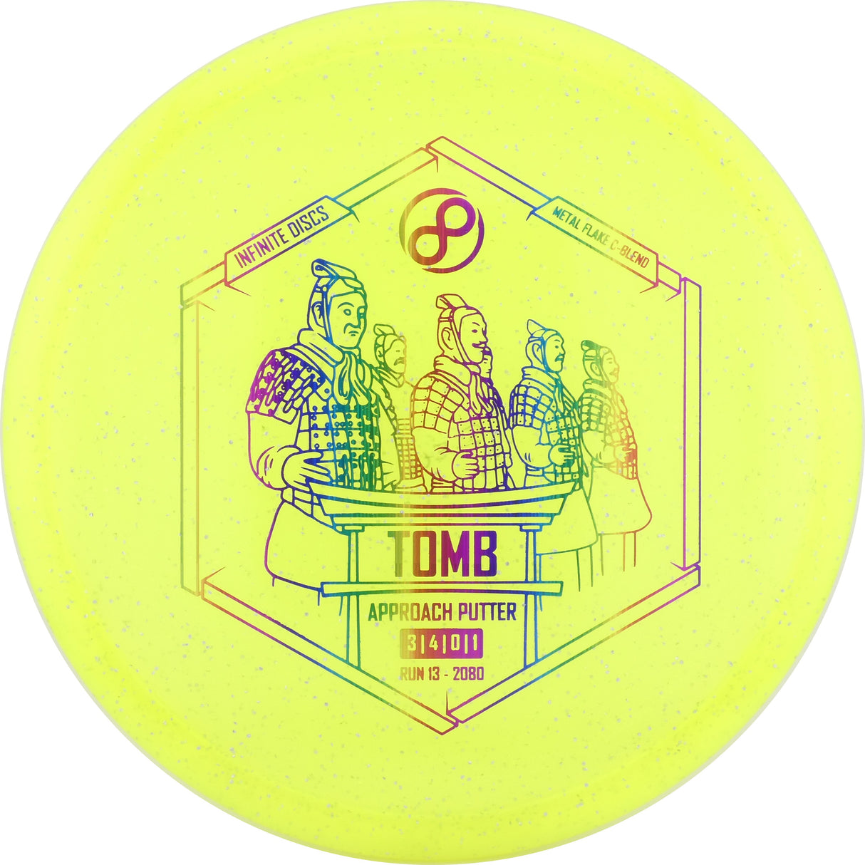 Infinite Metal Flake C-Blend Tomb 173-176g (Yellow) stable putt & approach disc disc golf disc