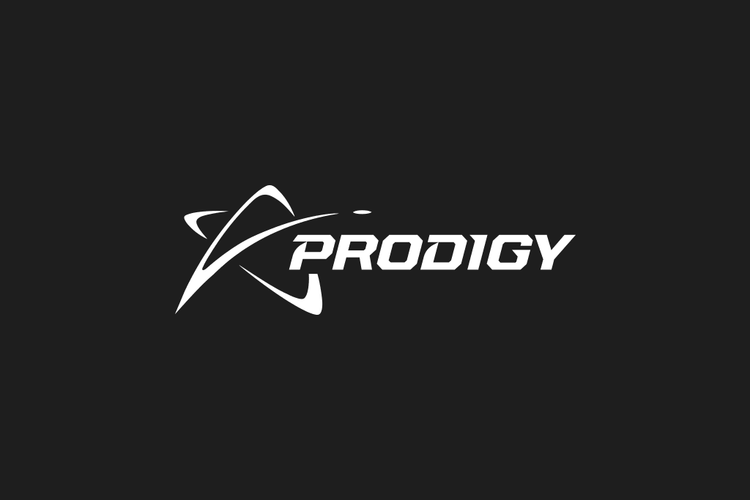 prodigy discs logo white letters black background