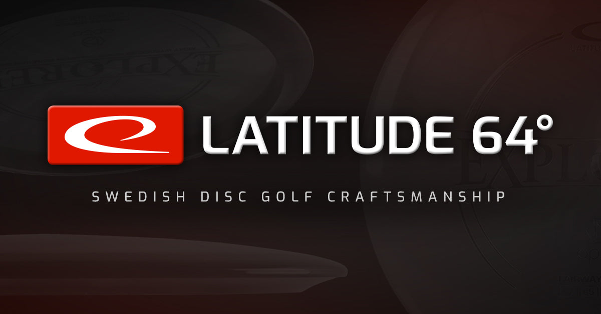 red with white lettering latitude 64 logo