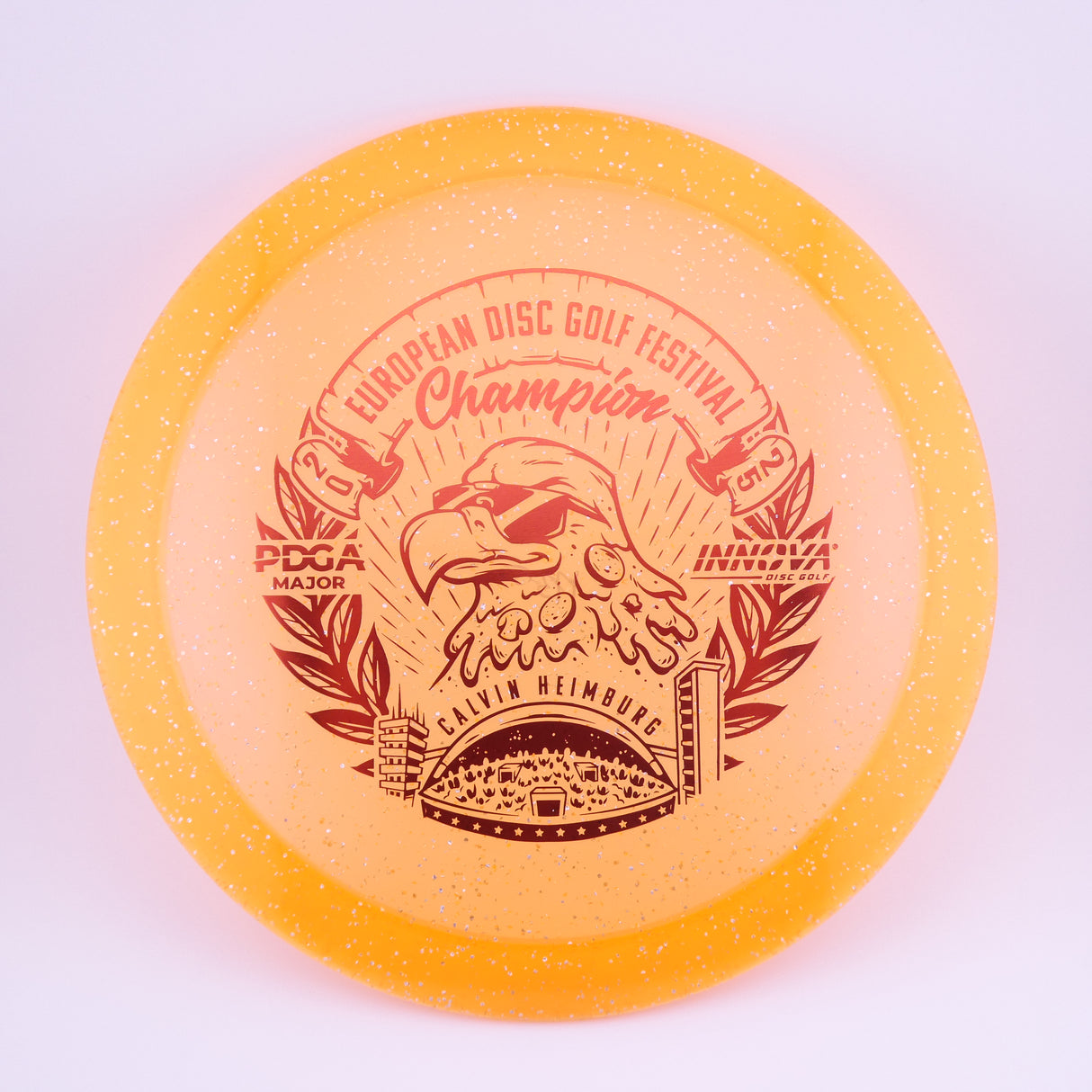 Innova Metal Flake Champion Eagle – Calvin Heimburg (Commemorative) slightly overstable fairway driver disc golf disc