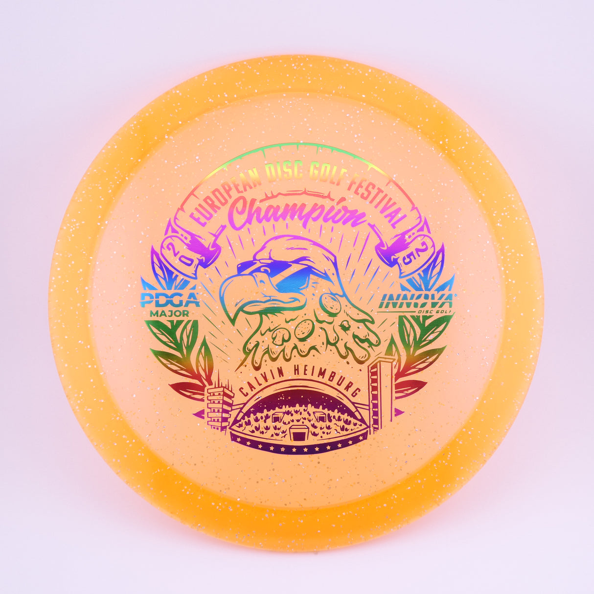 Innova Metal Flake Champion Eagle – Calvin Heimburg (Commemorative) slightly overstable fairway driver disc golf disc