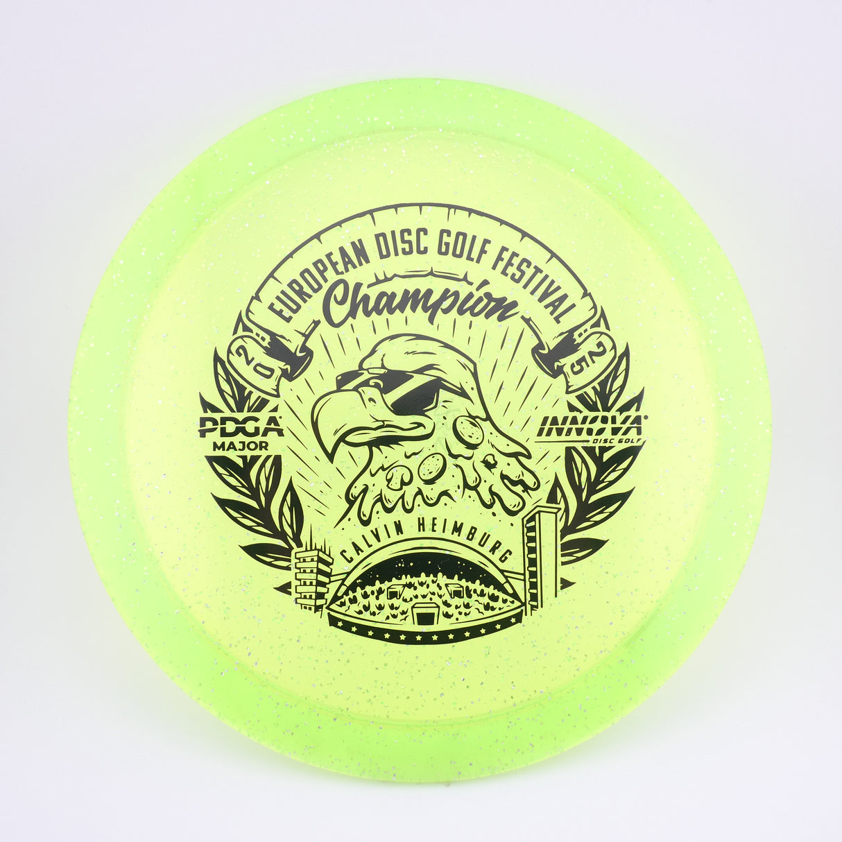 Innova Metal Flake Champion Eagle – Calvin Heimburg (Commemorative) slightly overstable fairway driver disc golf disc