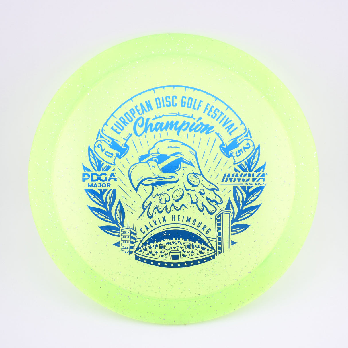 Innova Metal Flake Champion Eagle – Calvin Heimburg (Commemorative) slightly overstable fairway driver disc golf disc