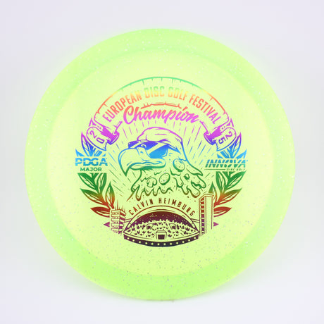 Innova Metal Flake Champion Eagle – Calvin Heimburg (Commemorative) slightly overstable fairway driver disc golf disc
