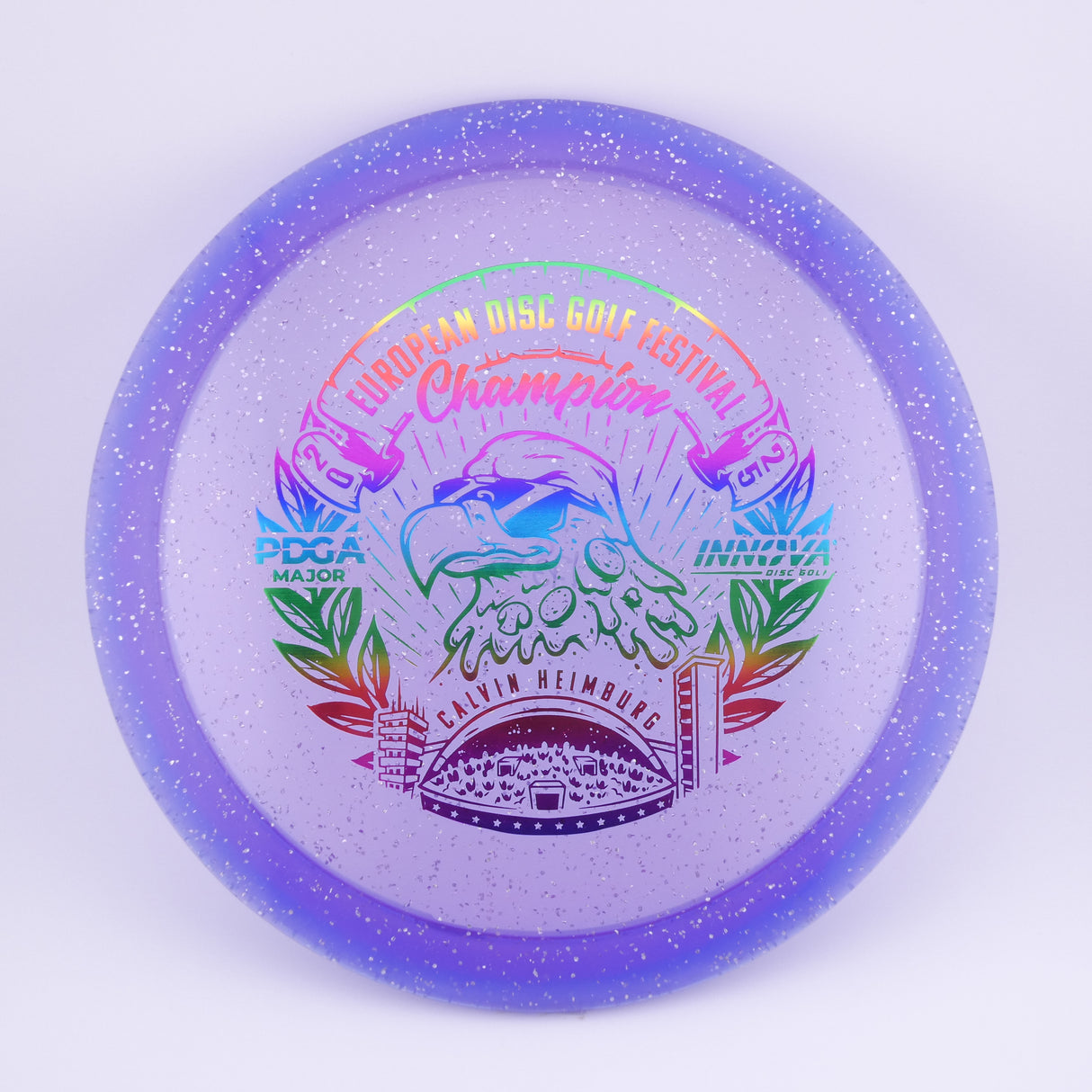 Innova Metal Flake Champion Eagle – Calvin Heimburg (Commemorative) slightly overstable fairway driver disc golf disc
