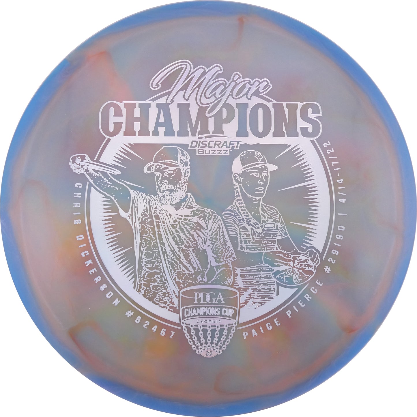 Discraft ESP Swirl Buzzz – Major Champions Stamp (Chris Dickerson & Paige Pierce) (Top Tier Vault)