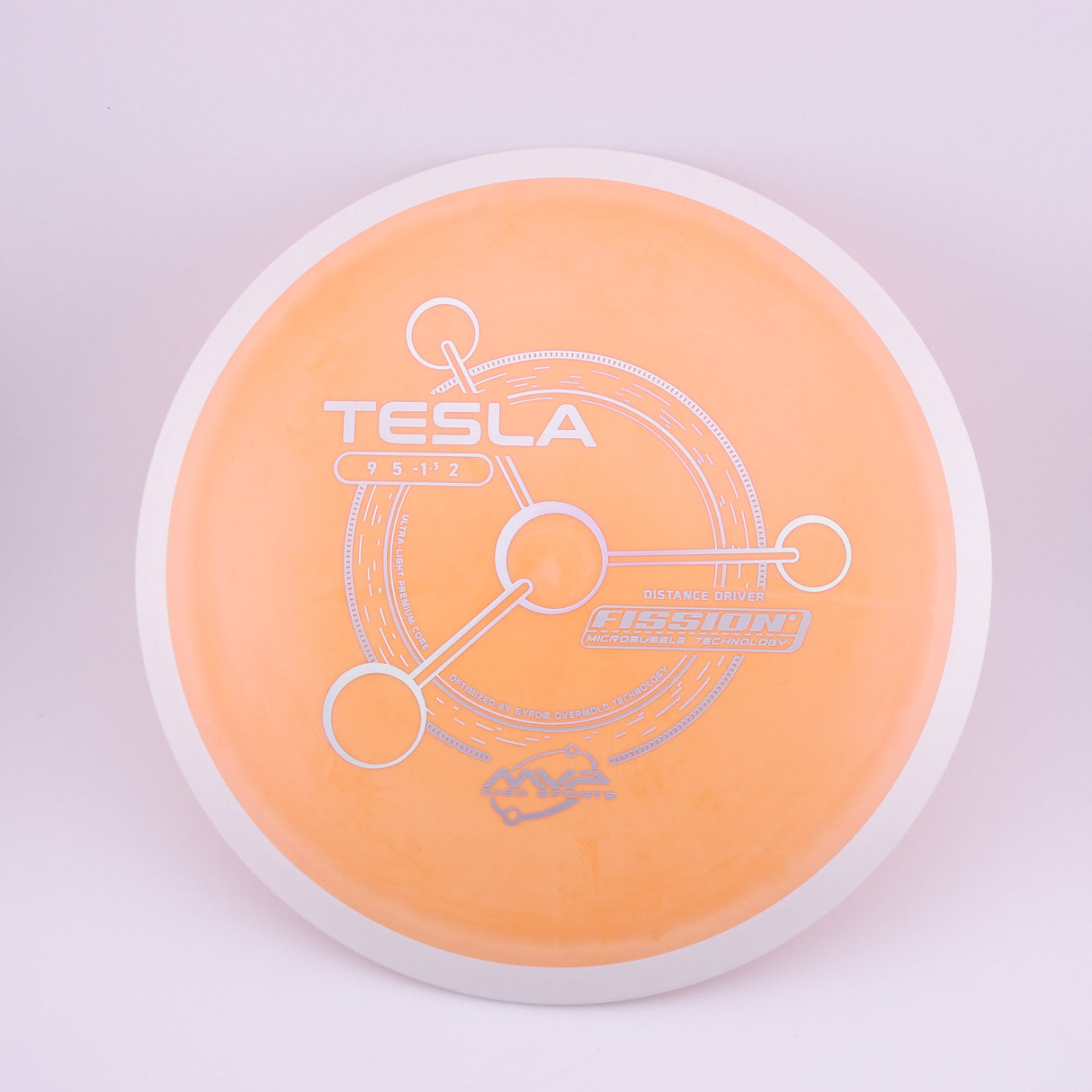 MVP Fission Tesla 145-149g slightly overstable distance driver disc golf disc