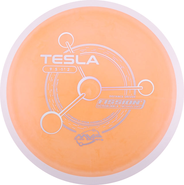 MVP Fission Tesla 145-149g slightly overstable distance driver disc golf disc