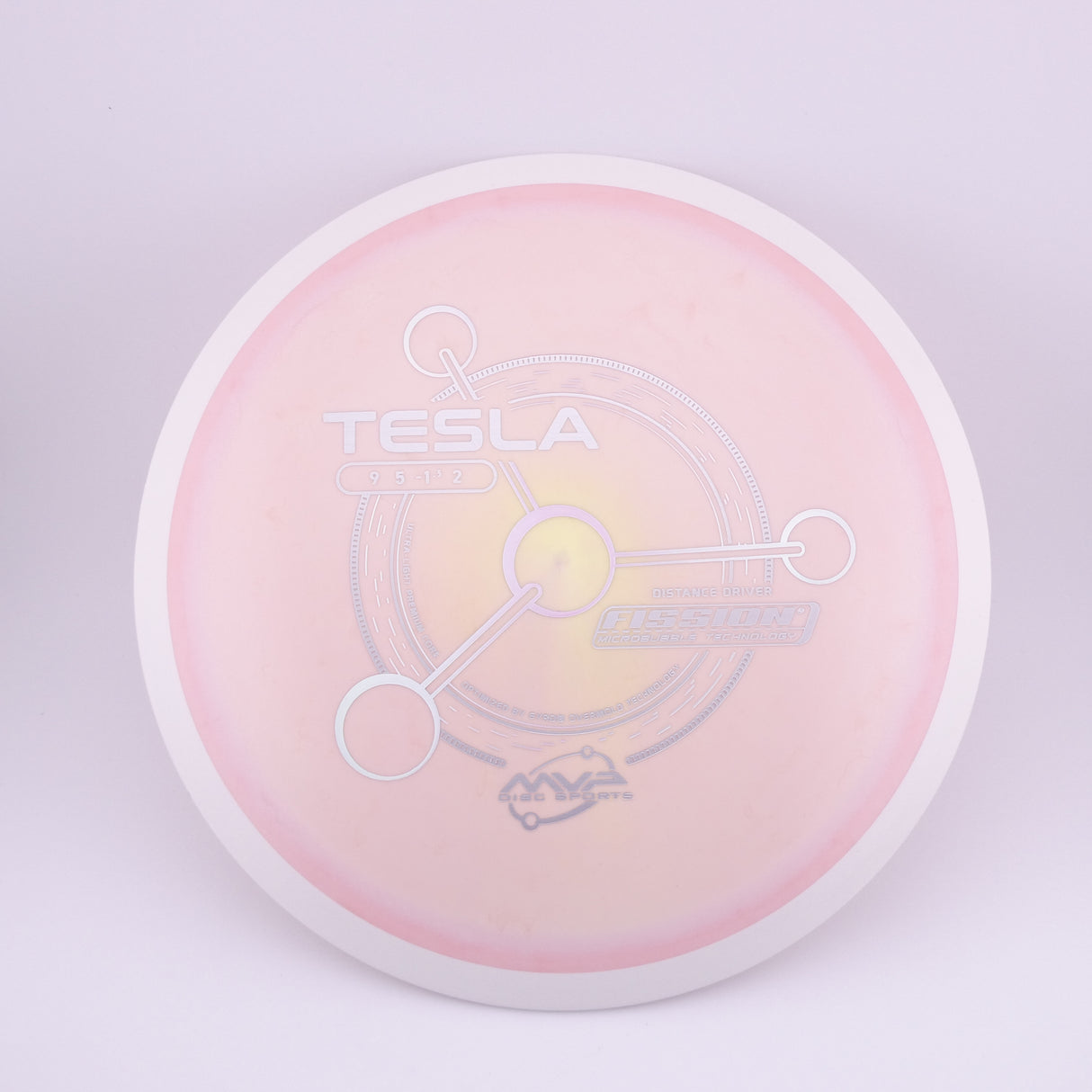 MVP Fission Tesla 145-149g slightly overstable distance driver disc golf disc