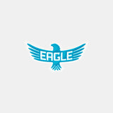 Blue eagle logo on a light gray background