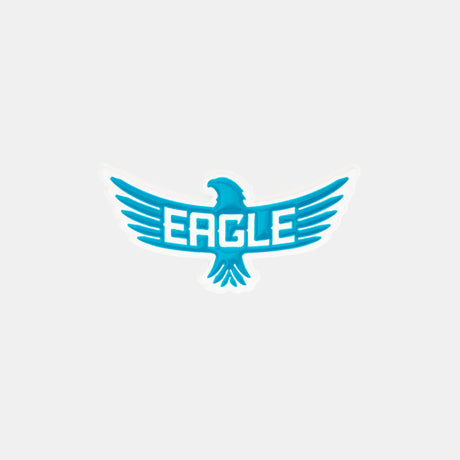 Blue eagle logo on a light gray background