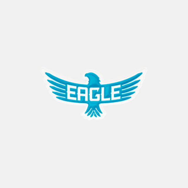 Blue eagle logo on a light gray background