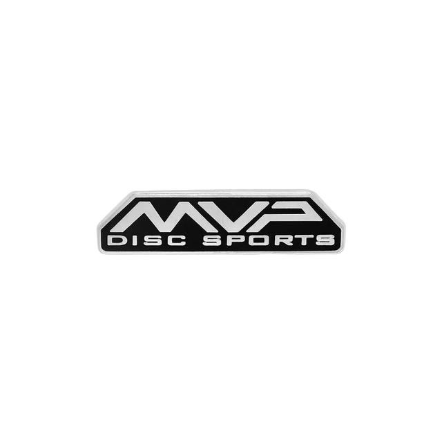 MVP Bar Logo hard enamel disc golf pin - black front view