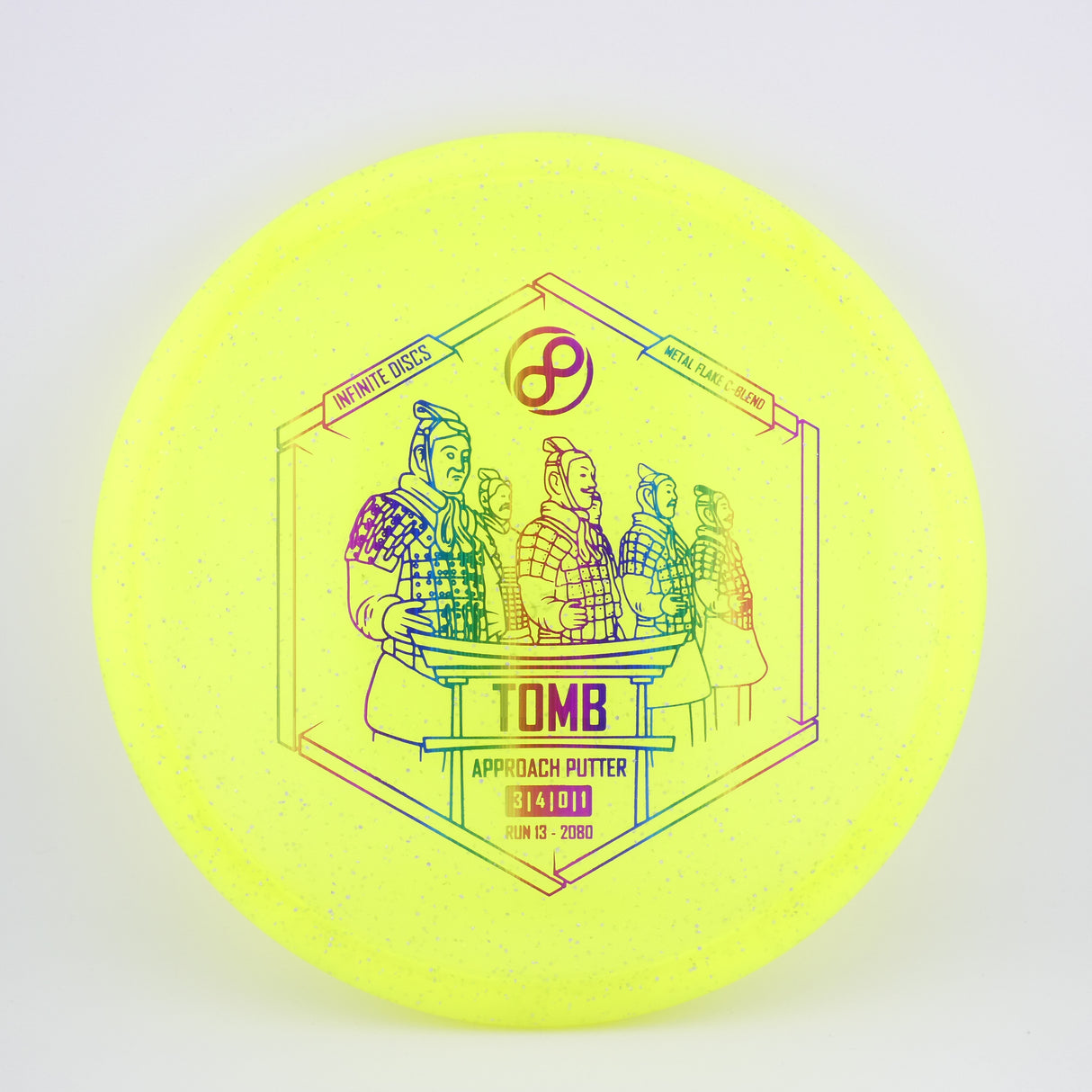 Infinite Metal Flake C-Blend Tomb 173-176g (Yellow) stable putt & approach disc disc golf disc