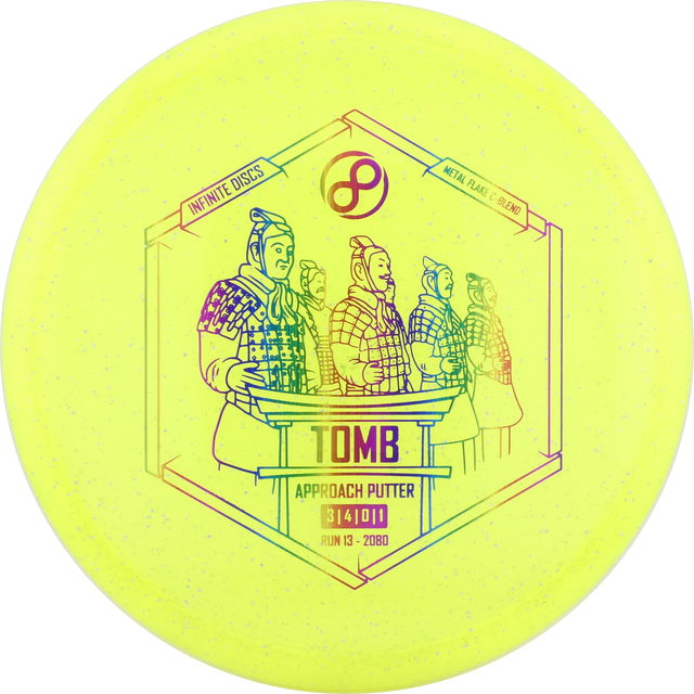 Infinite Metal Flake C-Blend Tomb 173-176g (Yellow) stable putt & approach disc disc golf disc